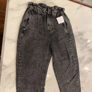 Zara Baggy Jean = Black washed SZ US2 NWT